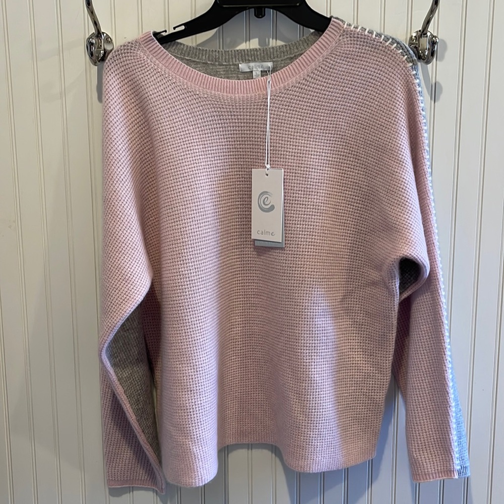 NWT Johnny‎ Was Calme GORGEOUS Color Block Cashmere Sweater!